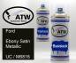 Preview: Ford, Ebony Satin Metallic, UC / M6816: 400ml Sprühdose + 400ml Klarlack - Set, von ATW Autoteile West.